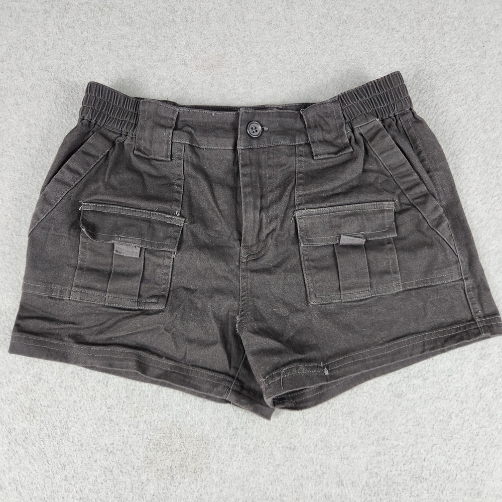 Harper & Ivy Cargo Shorts Womens Small Black Utility Comfort Elastic Waistband